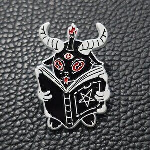 Killstar ✦ Fully Booked Enamel Pin ✦ Occult Cute Demon Spellbook Graphic OS